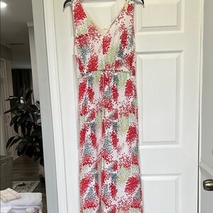 Lucky Brand Red and Green Floral Dress